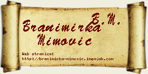 Branimirka Mimović vizit kartica